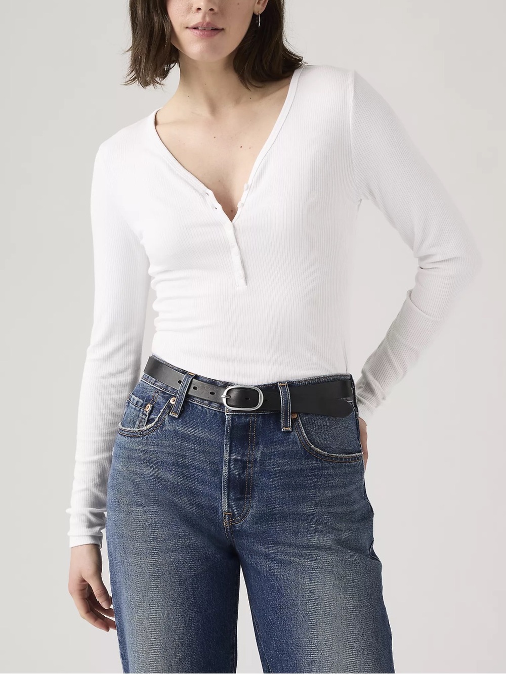 Levi’s White Long-Sleeve Henley Top